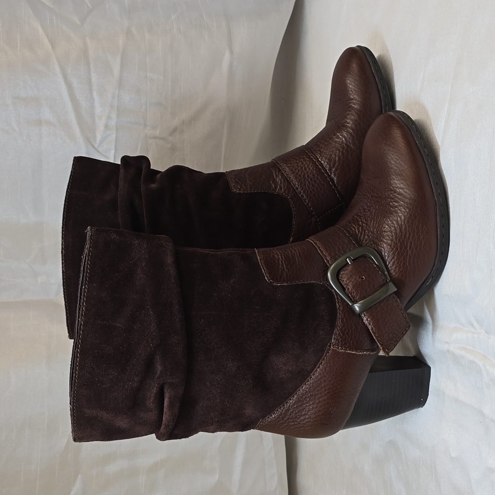 BOC Born Mid Slouchy Pull ON Brown Leather Size 9.5 Womens